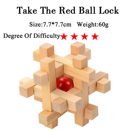 Wooden IQ Brain Teaser, Montessori 3D Puzzles