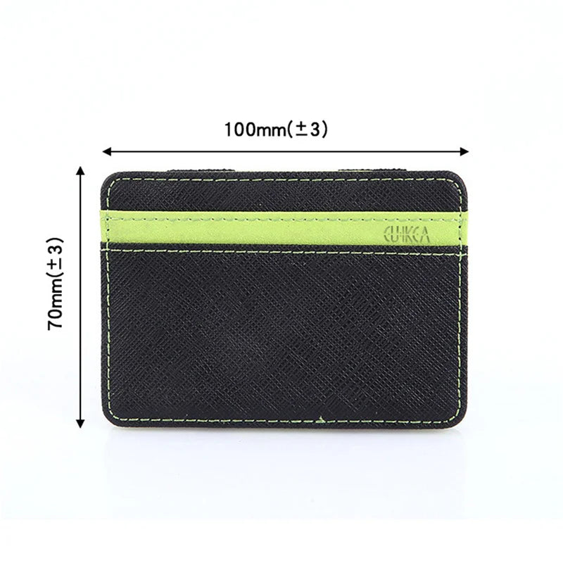 Ultra Thin PU Leather Unisex Magic Wallets, Short Business Card or Credit Card Holder With Small Coin Purse