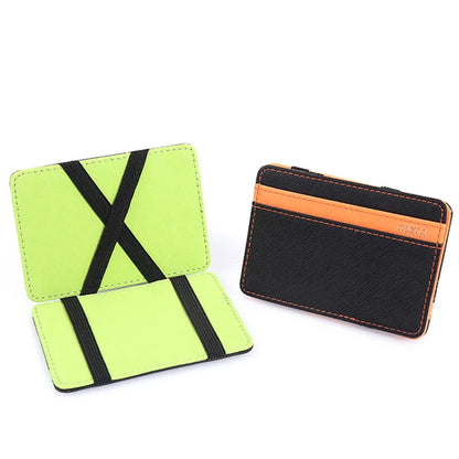 Ultra Thin PU Leather Unisex Magic Wallets, Short Business Card or Credit Card Holder With Small Coin Purse