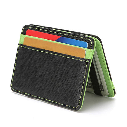 Ultra Thin PU Leather Unisex Magic Wallets, Short Business Card or Credit Card Holder With Small Coin Purse