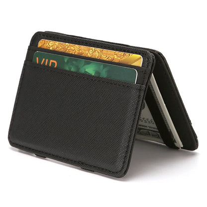 Ultra Thin PU Leather Unisex Magic Wallets, Short Business Card or Credit Card Holder With Small Coin Purse