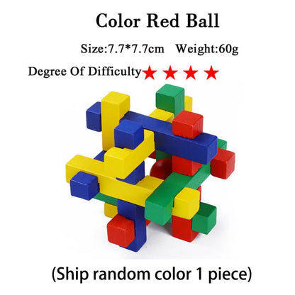 Wooden IQ Brain Teaser, Montessori 3D Puzzles