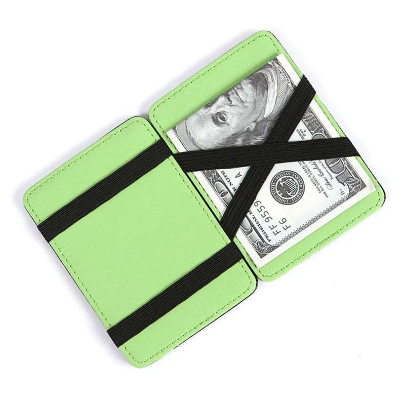 Ultra Thin PU Leather Unisex Magic Wallets, Short Business Card or Credit Card Holder With Small Coin Purse