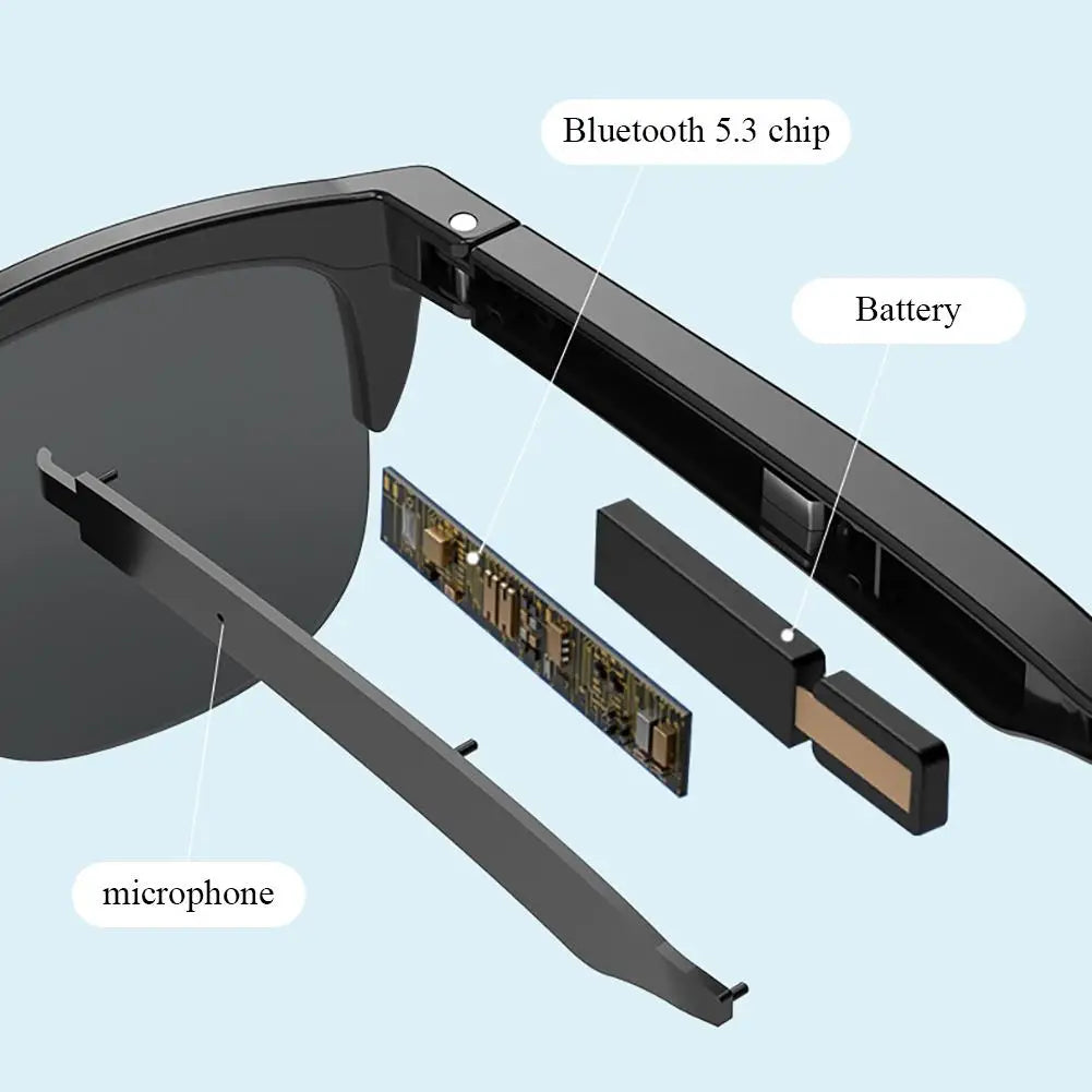 Bluetooth Sun Glasses, Stereo Connected Waterproof, Outdoor Sports, Smartglass, Polarized Men's Sunglasses, Womans Sunglasses