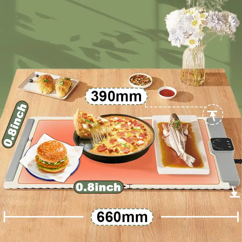 Electric Warming Tray with Adjustable Temperature Foldable Food Warmer Mat for Parties Buffet Features 5 Modes Fast Heating Pad